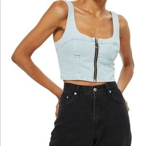 Topshop Denim Crop Top